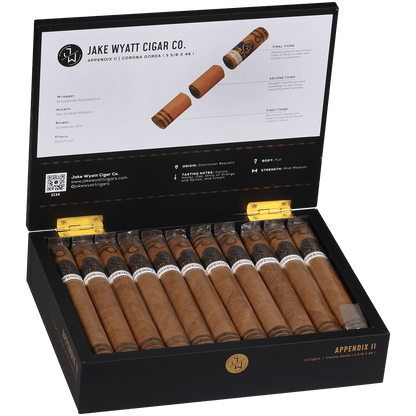 Jake Wyatt Gourmet Collection Appendix Ii Corona Gorda Connecticut 22 Ct. Box 5.63X46