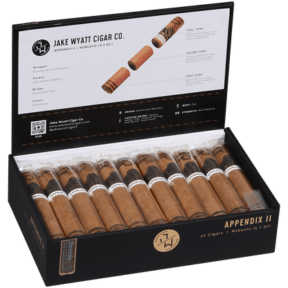 Jake Wyatt Gourmet Collection Appendix Ii Robusto Connecticut 22 Ct. Box 5.00X50