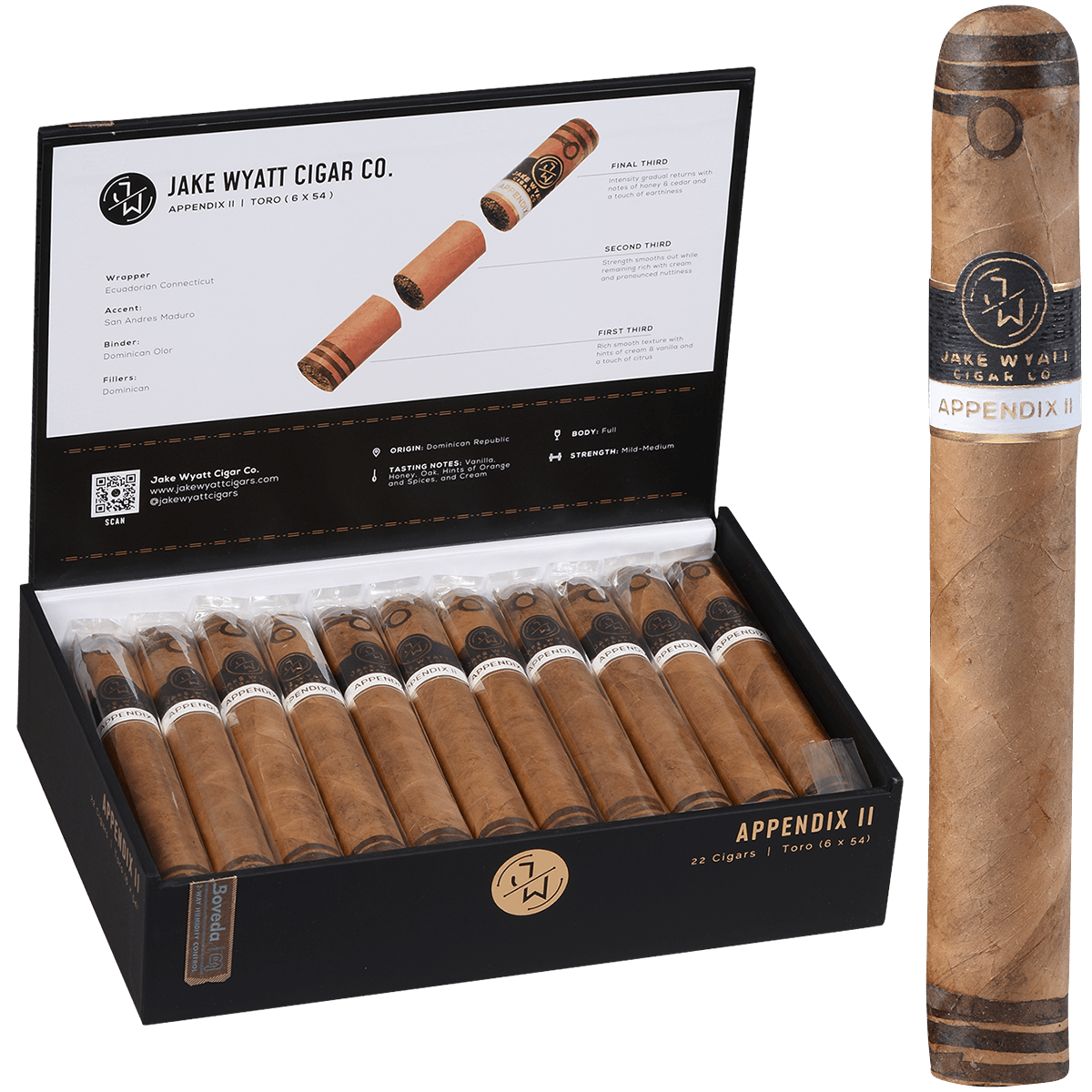 Jake Wyatt Gourmet Collection Appendix Ii Toro Connecticut 22 Ct. Box 6.00X54
