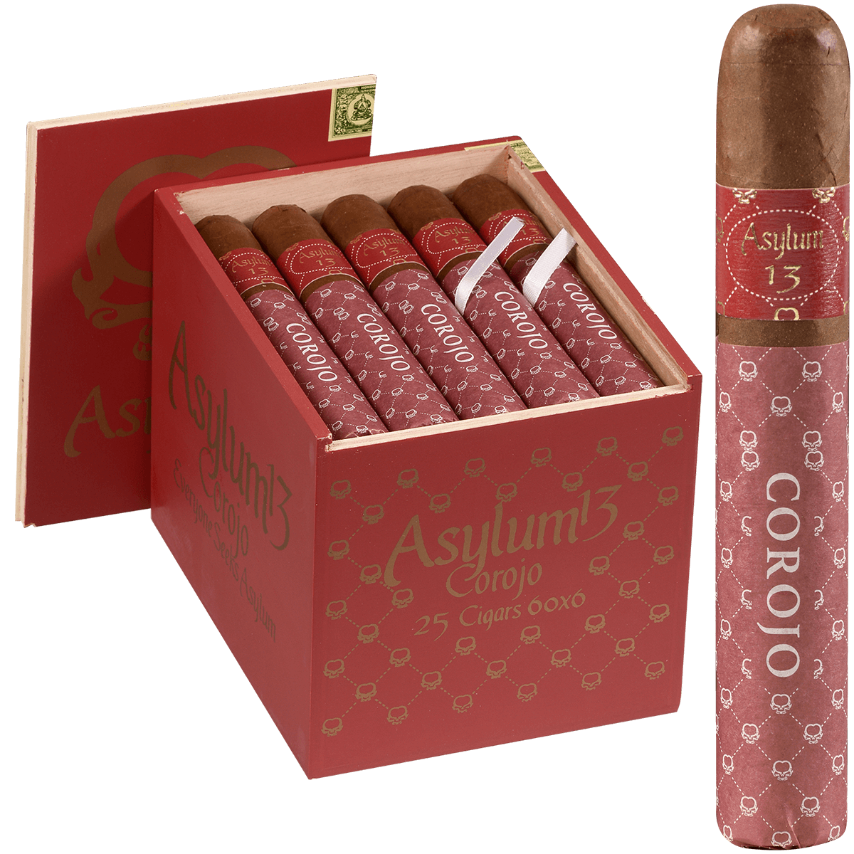 Asylum 13 Authentic Corojo 25 Ct. Box 6 X 60