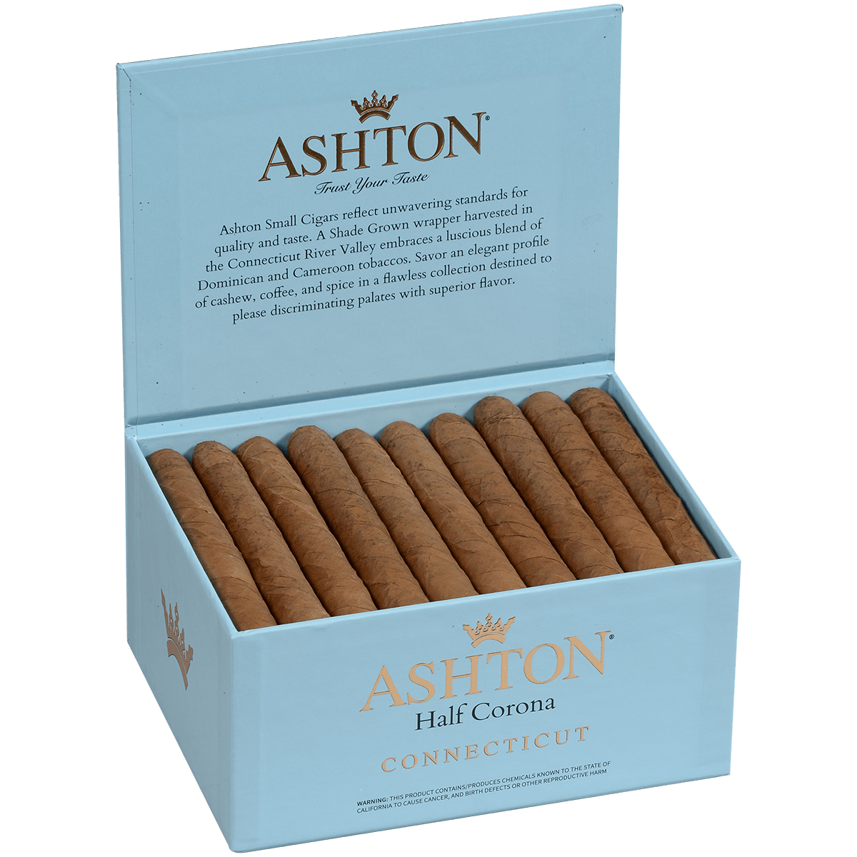 Ashton Classic Half Corona Connecticut 50 Ct. Box 4.12X37
