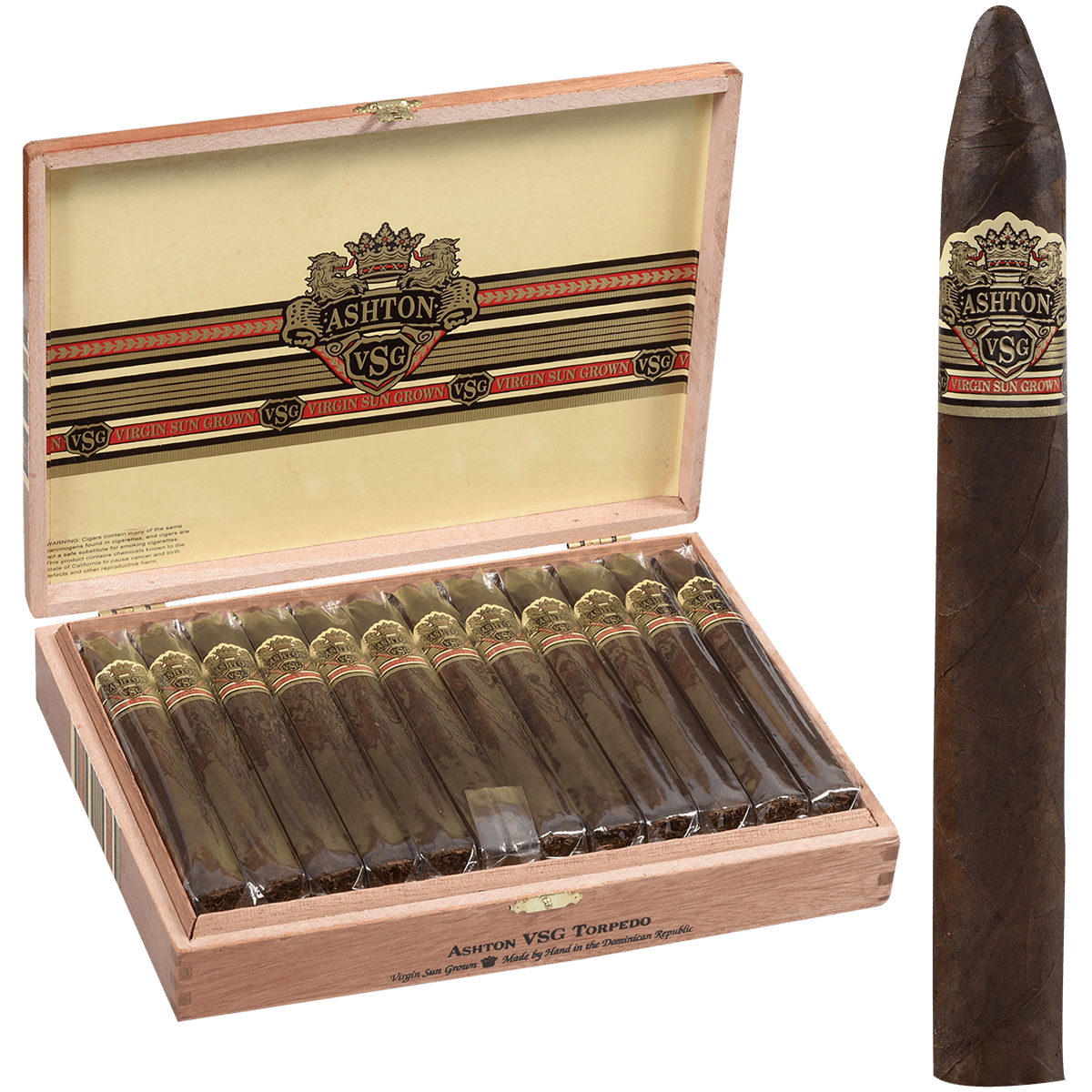 Ashton Vsg Torpedo 24 Ct. Box 6.50X55