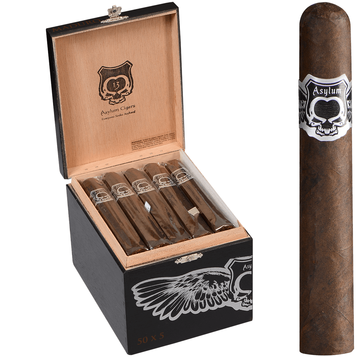 Asylum Nyctophilia Maduro 50X5 25 Ct. Box 5.00X50