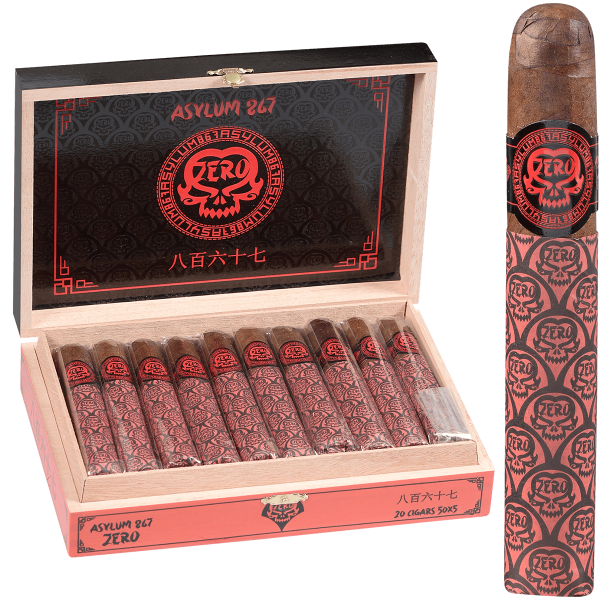 Asylum 867 Zero Robusto 20 Ct. Box 5.00X50