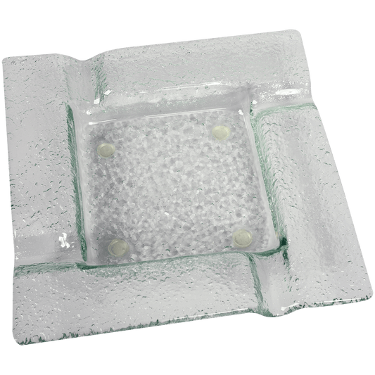 Ashtray Cigar Craftsmans Bench Verrazano Glass 4 Cigar 8 3 4" X 8 3 4"