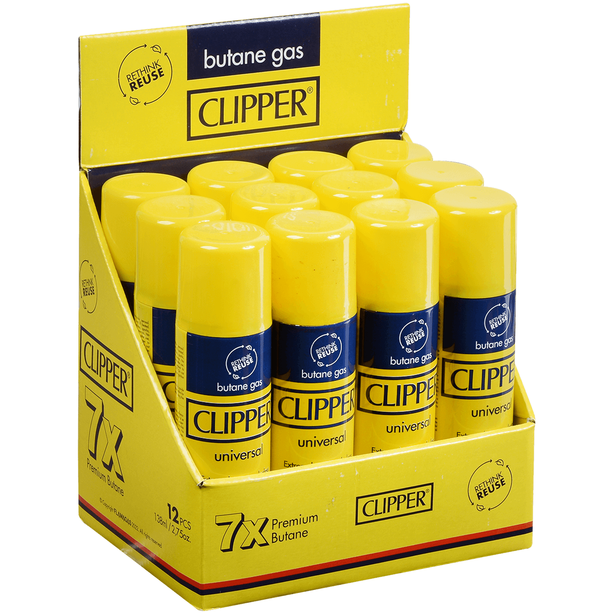 Clipper Butane 138Ml Gas Refill 12 Ct Display