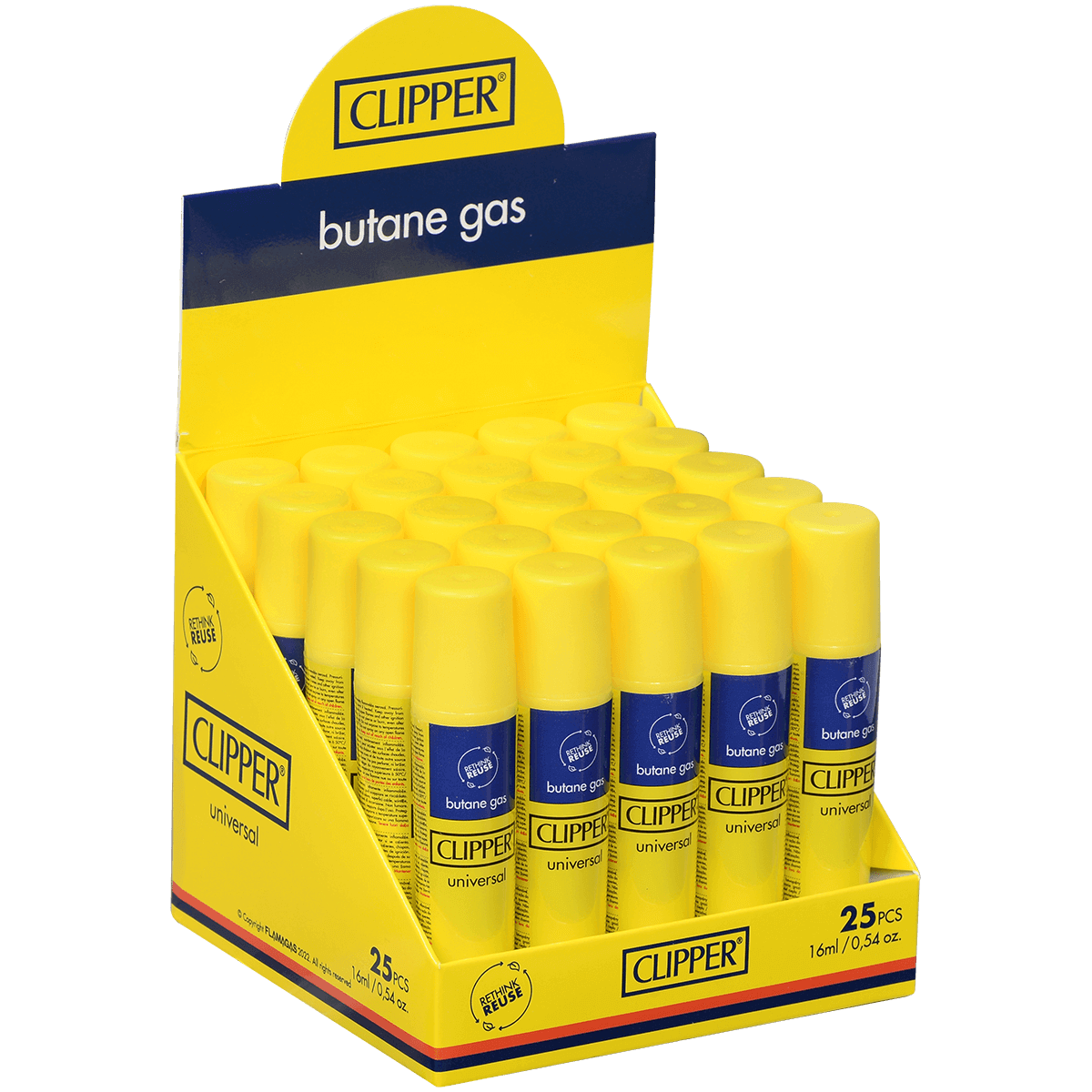 Clipper Butane Refill 16Ml 25 Ct Display