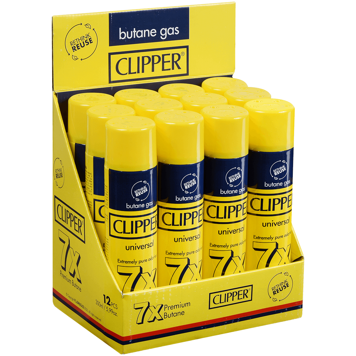 Clipper Butane 300Ml Metallic Valve 12Ct Display