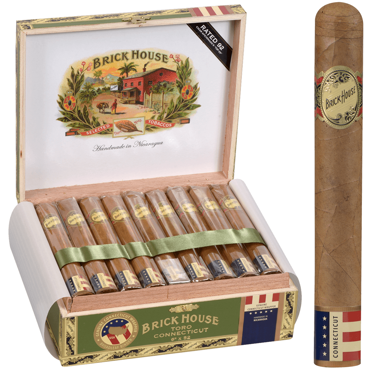 Brick House Double Connecticut Toro 25 Ct. Box 6.00X52