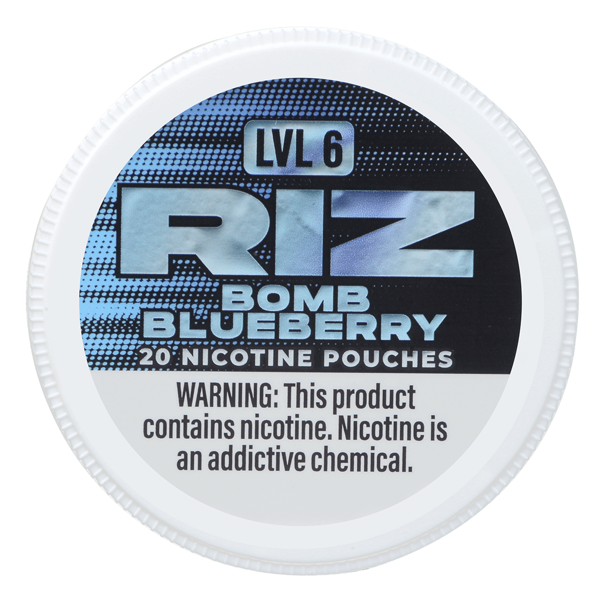 Riz Nicotine Pouches Bomb Blueberry 9Mg Lvl6 5Pk 20 Pouches/Can