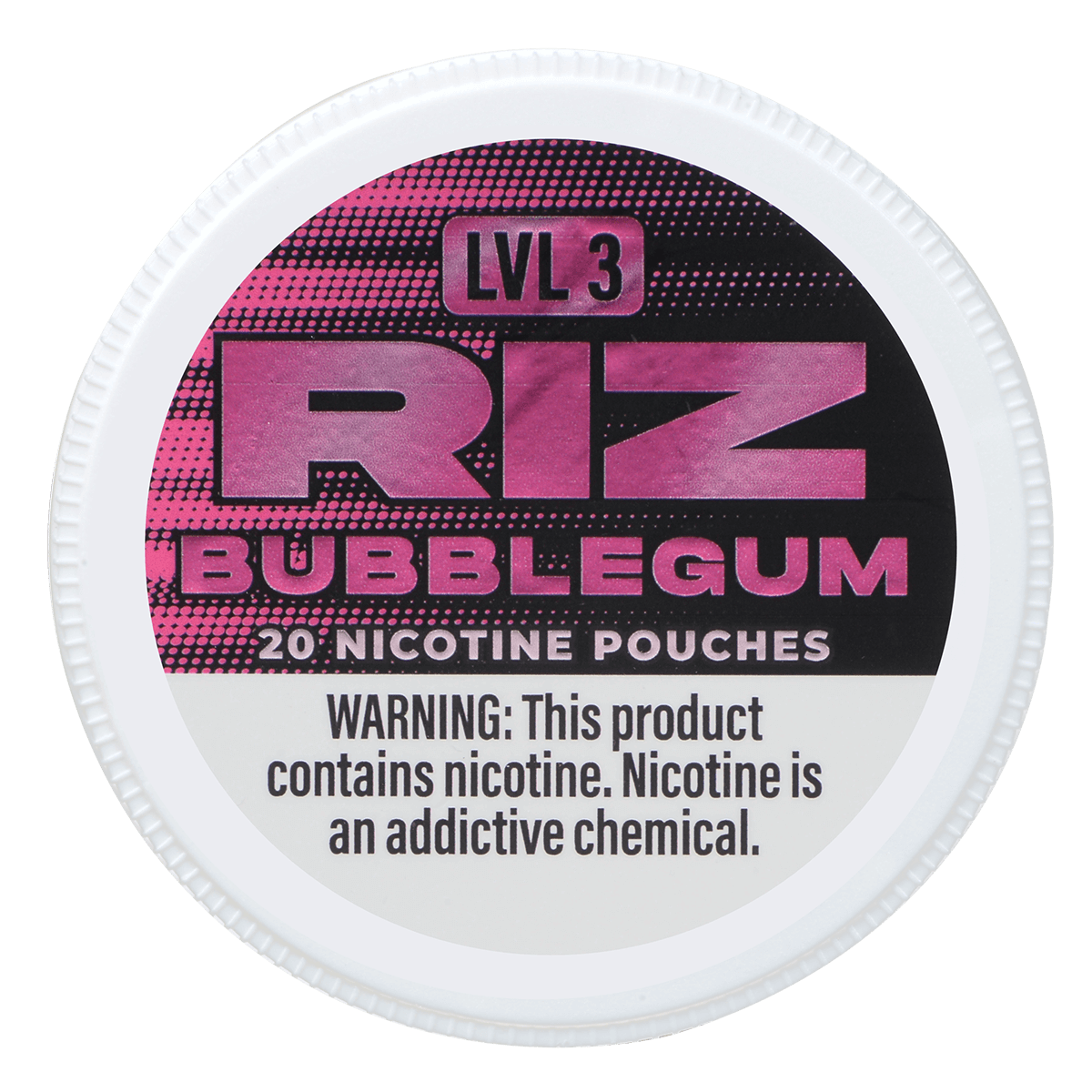 Riz Nicotine Pouches Bubblegum 6Mg Lvl 3 5Pk 20 Pouches /Can