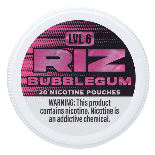 Riz Nicotine Pouches Bubblegum 9Mg Lvl 6 5Pk 20 Pouches /Can