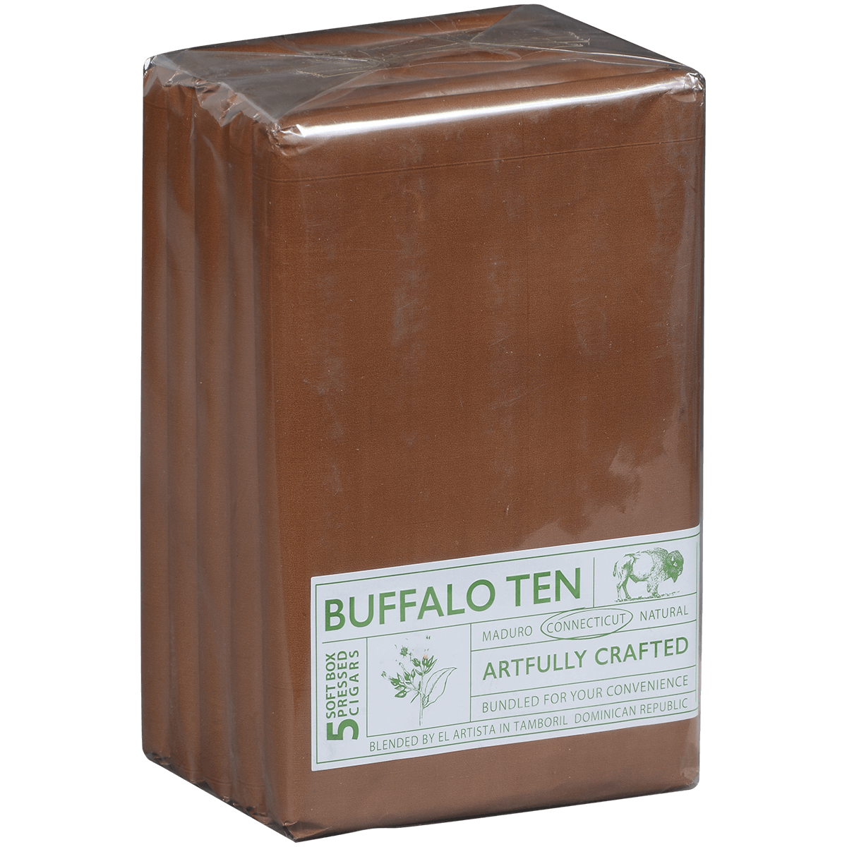 Buffalo Ten By Artista Cigars Toro Connecticut Display Refill Packs 5/5 Ct. 6.00X60