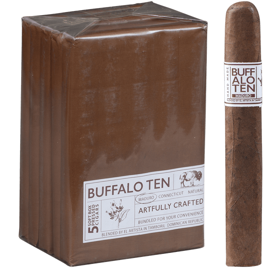 Buffalo Ten By Artista Cigars Toro Maduro Display Refill Packs 5/5 Ct. 6.00X60
