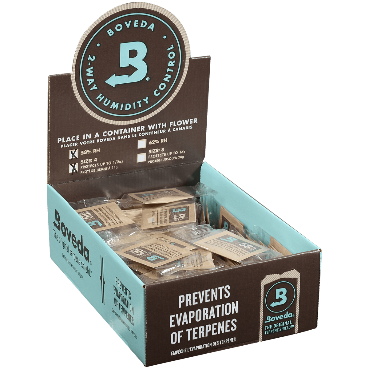 Humidifier Boveda Humidipak 58% Relative Humidity 4 Gram 125 Ct. Box