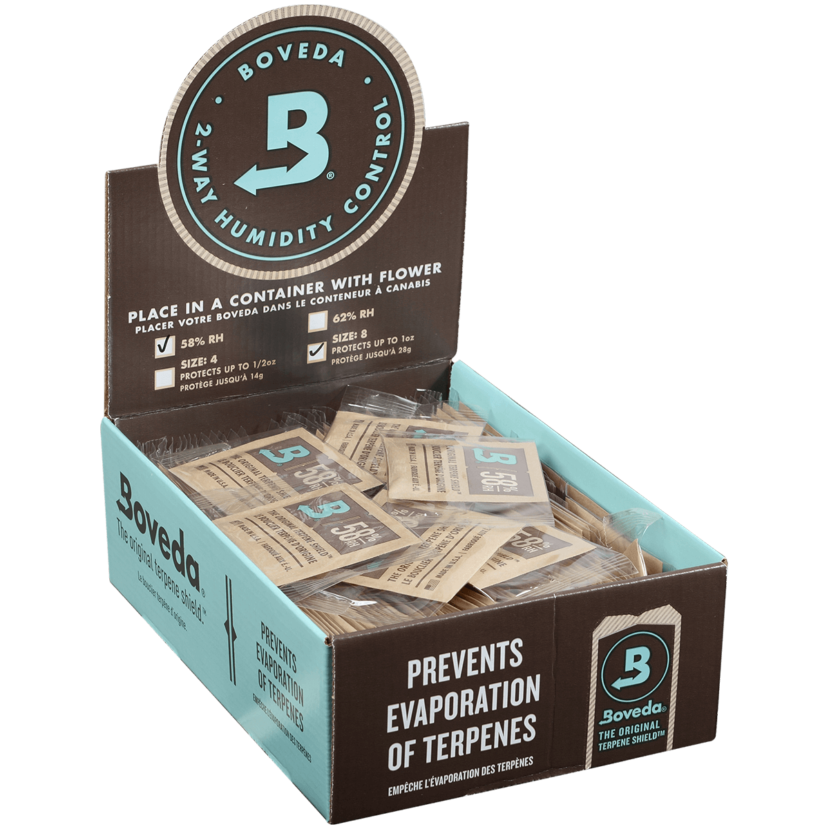 Humidifier Boveda Humidipak 58% Relative Humidity 8 Gram 100 Ct. Box
