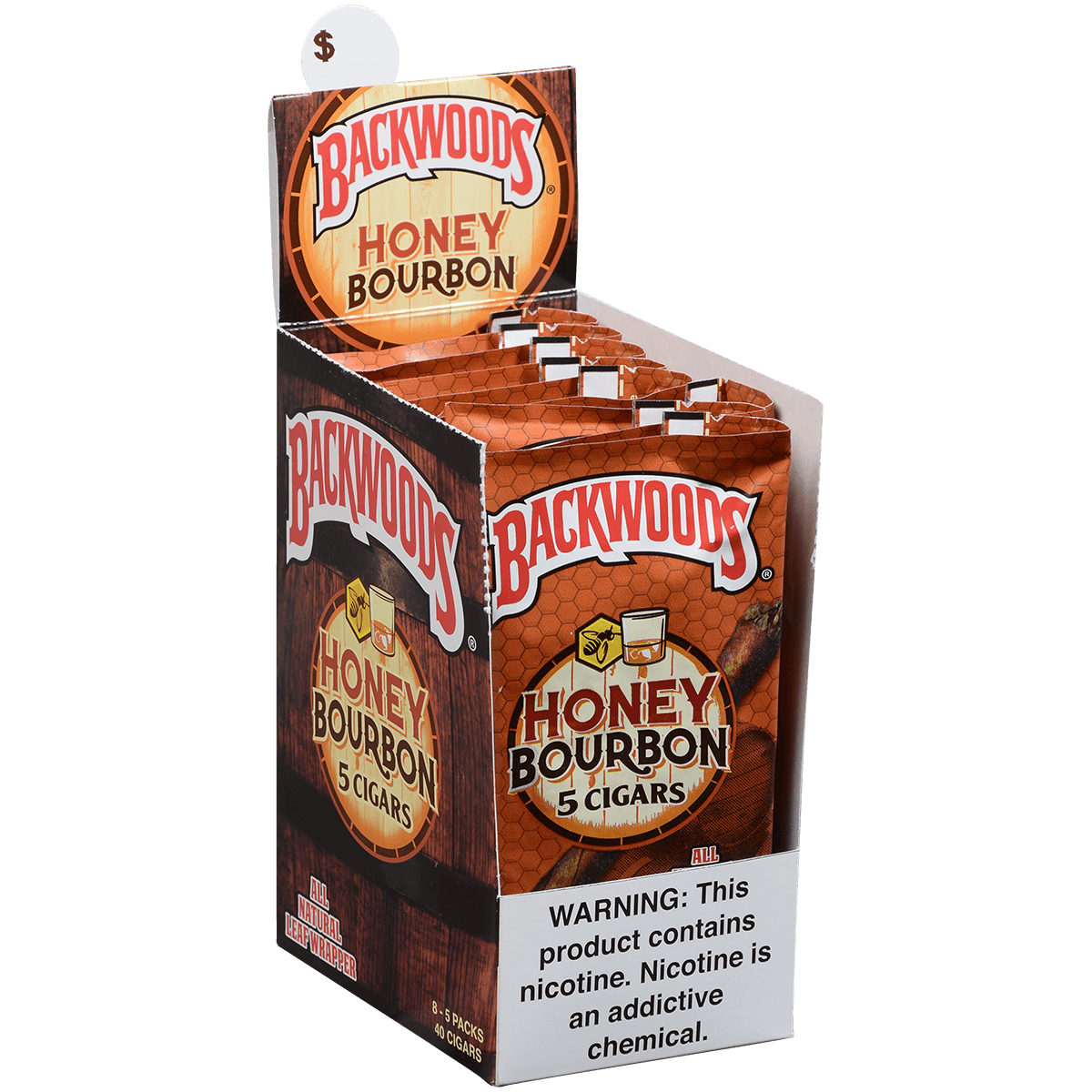 Backwoods Honey Bourbon 8/5 Packs 4.50X32