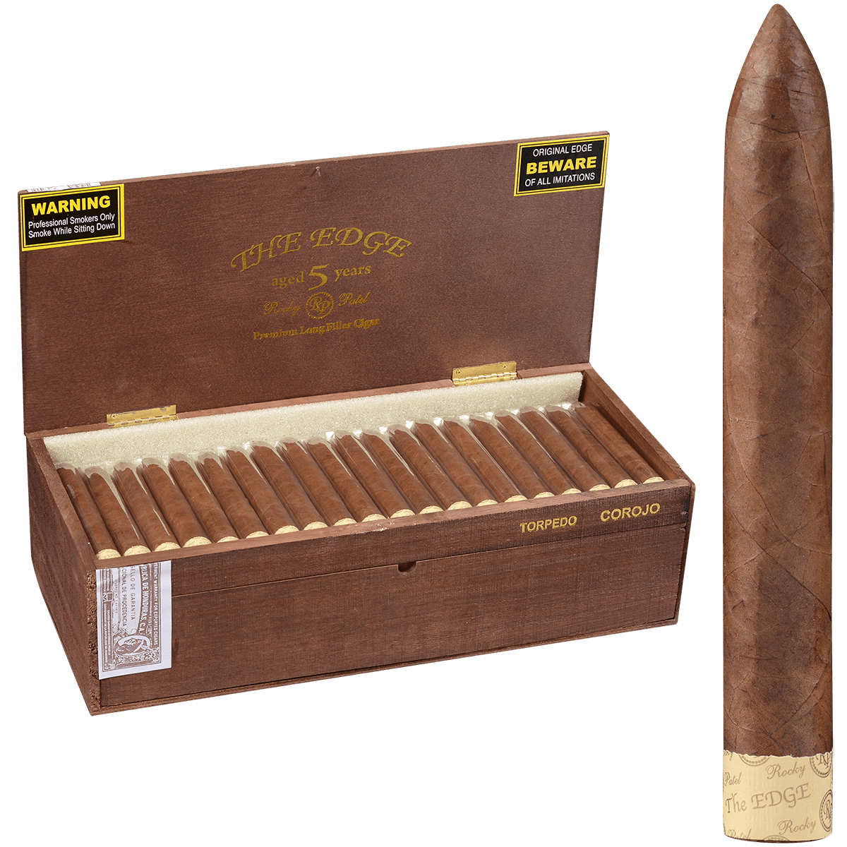 Rocky Patel The Edge Corojo Torpedo 100 Ct. Box 6.00X52