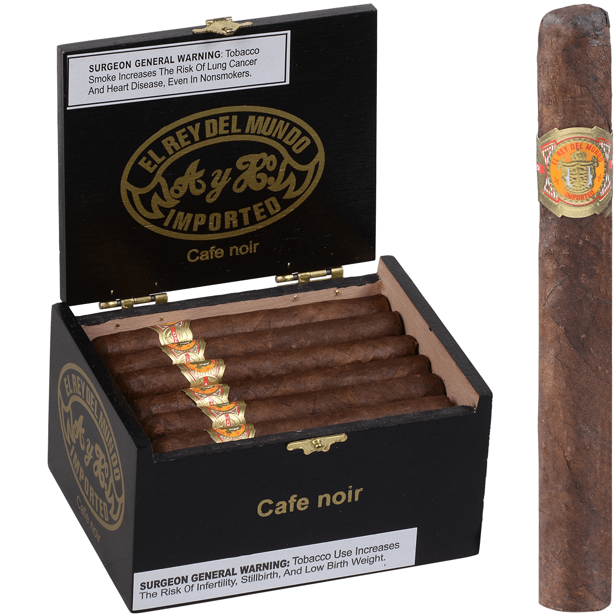 El Rey Del Mundo Maduro Cafe Noir 24 Ct. Box 4.50X35