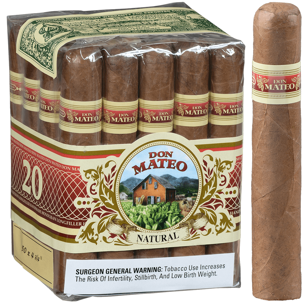 Don Mateo Natural #7 20 Ct. Bundle 4.75X51