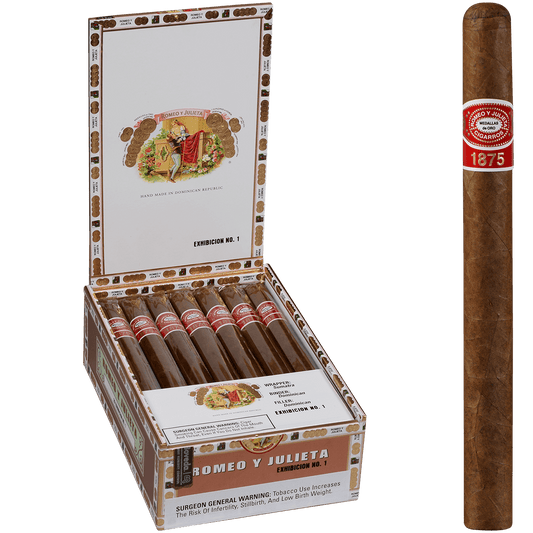 Romeo Y Julieta 1875 Exhibicion #1 Ems 20 Ct. Box 8.50X52