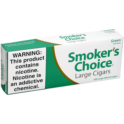 Smokers Choice Filtered Cigars Green 100S Soft 10/20