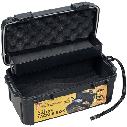 Cigar Caddy 10 Ct Travel Case Tackle Box With An Accessory Tray