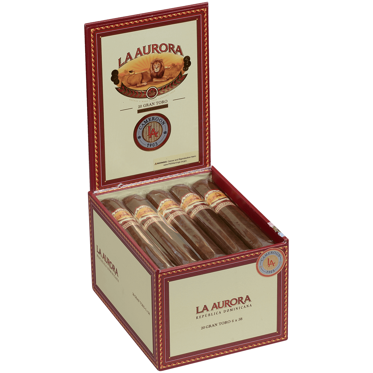 La Aurora 1903 Cameroon Gran Toro 6X58 20 Ct Box