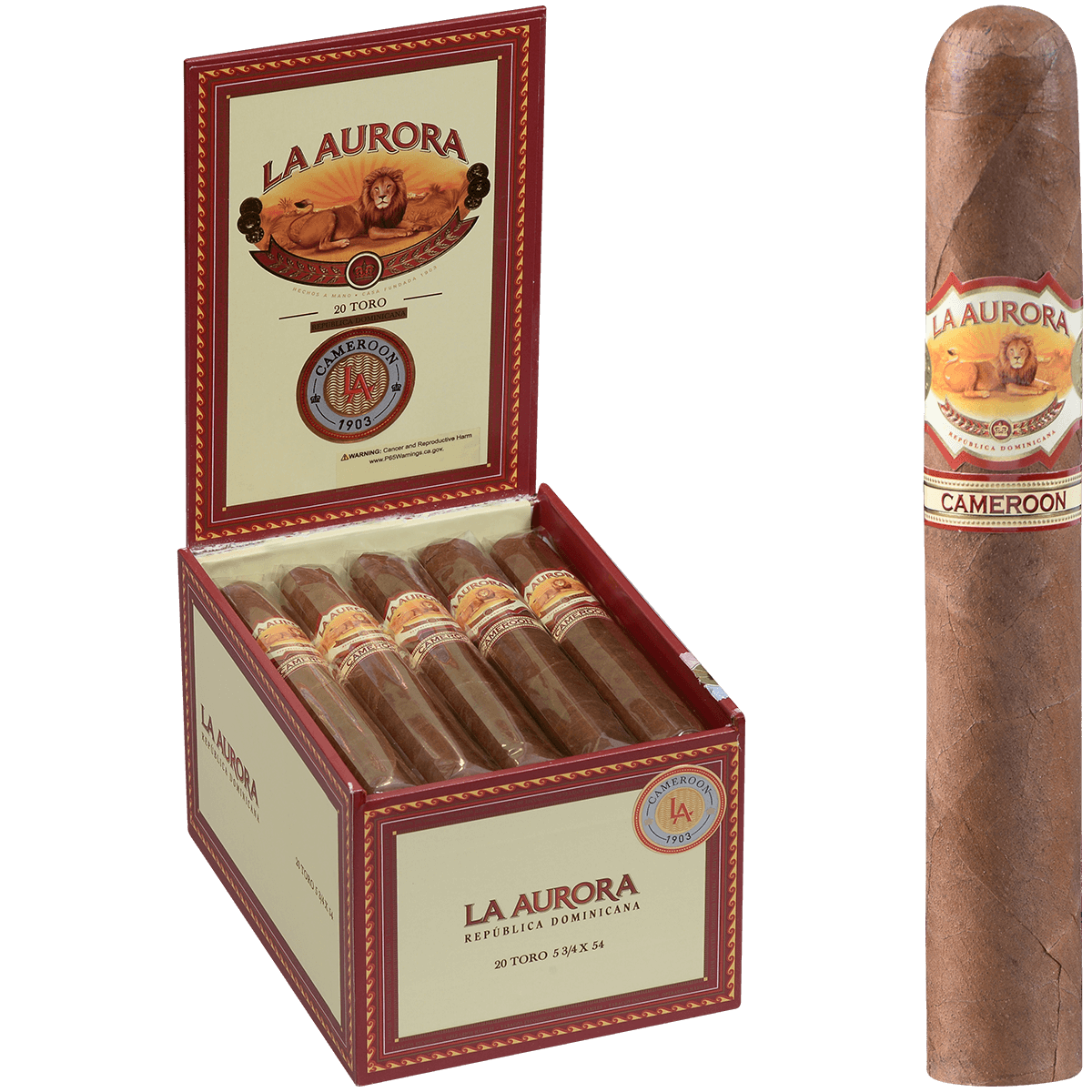 La Aurora 1903 Cameroon Toro 5.75X54 20 Ct Box