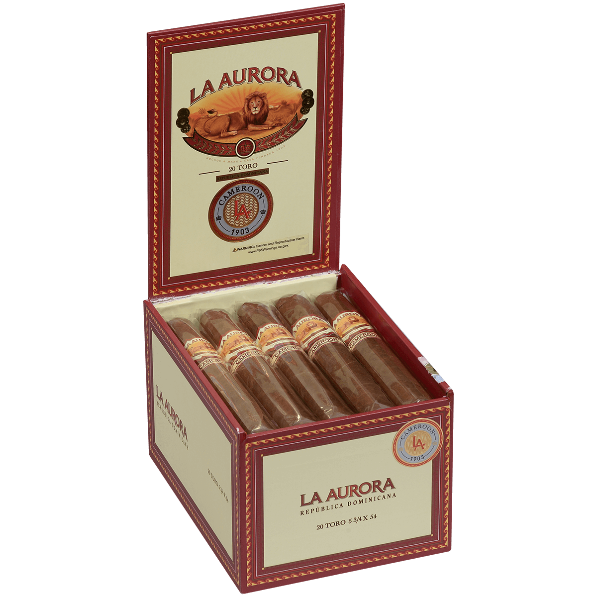 La Aurora 1903 Cameroon Toro 5.75X54 20 Ct Box