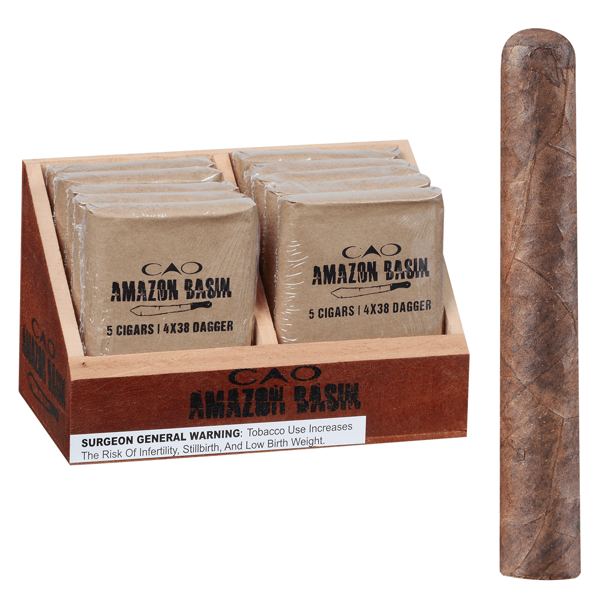 Limited Edition Cao Amazon Basin Daggers 10/5 Packs Display 4.00X38