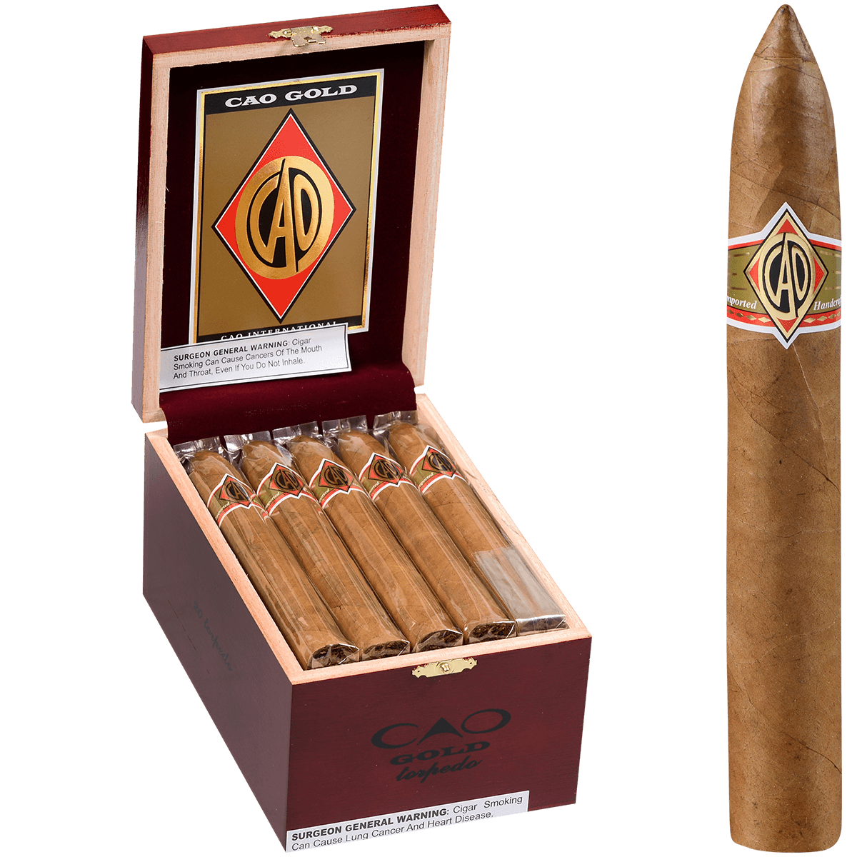 Cao Gold Label Torpedo 20 Ct. Box 6.25X52