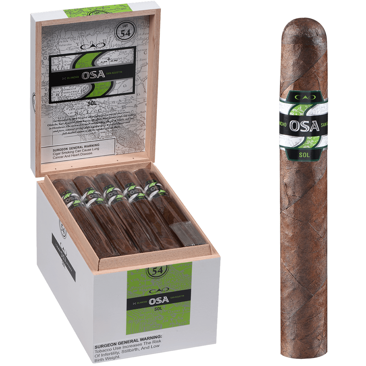 Cao Osa Sol Lot 54 20 Ct. Box 6.00X54