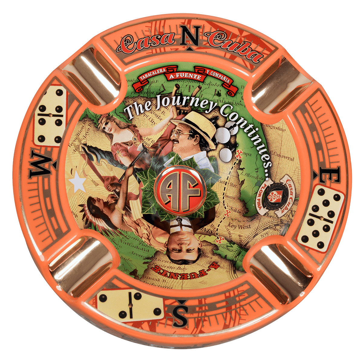 Arturo Fuente Ashtray Ceramic Casa Cuba Orange