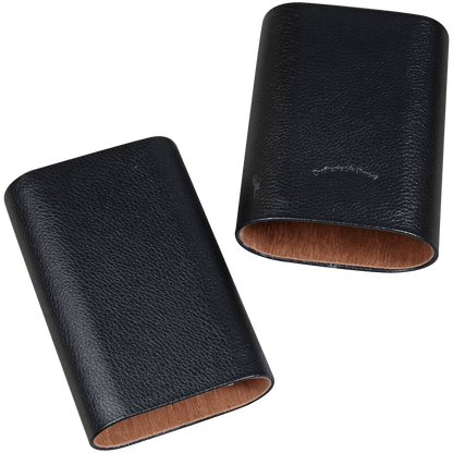 **CIGAR CASE CRAFTSMANS BENCH LEATHER 3 FINGER BLACK