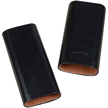 Cigar Case CraftsmanS Bench Leather 3 Finger 60 Gauge Black Churchill 7.50X60