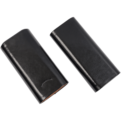 Cigar Case Craftsmans Bench Leather 3 Finger Black