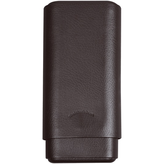 Cigar Case CraftsmanS Bench Leather 3 Finger Chocolate Churchill 8.50X60