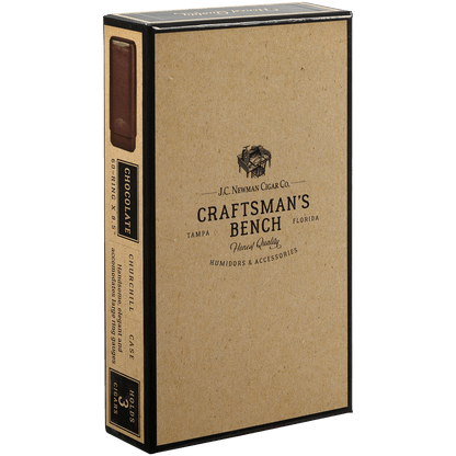 Cigar Case CraftsmanS Bench Leather 3 Finger Chocolate Churchill 8.50X60