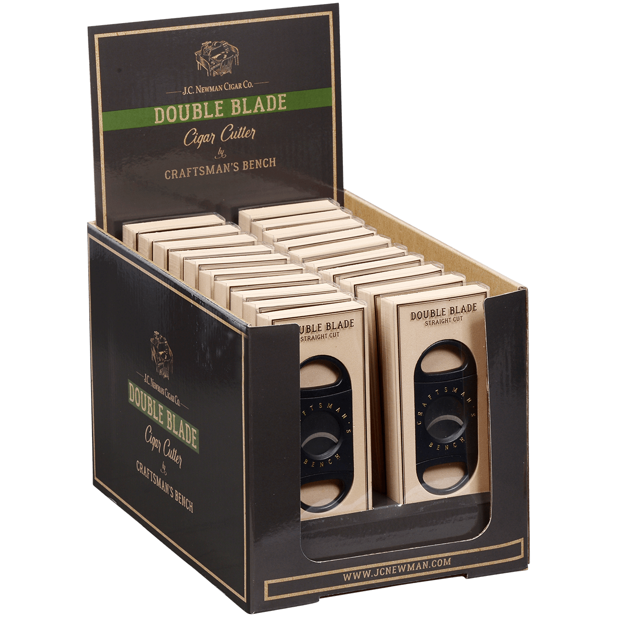 Cigar Cutter CraftsmanS Bench Double Blade 64 Gauge Black 20 Ct. Display