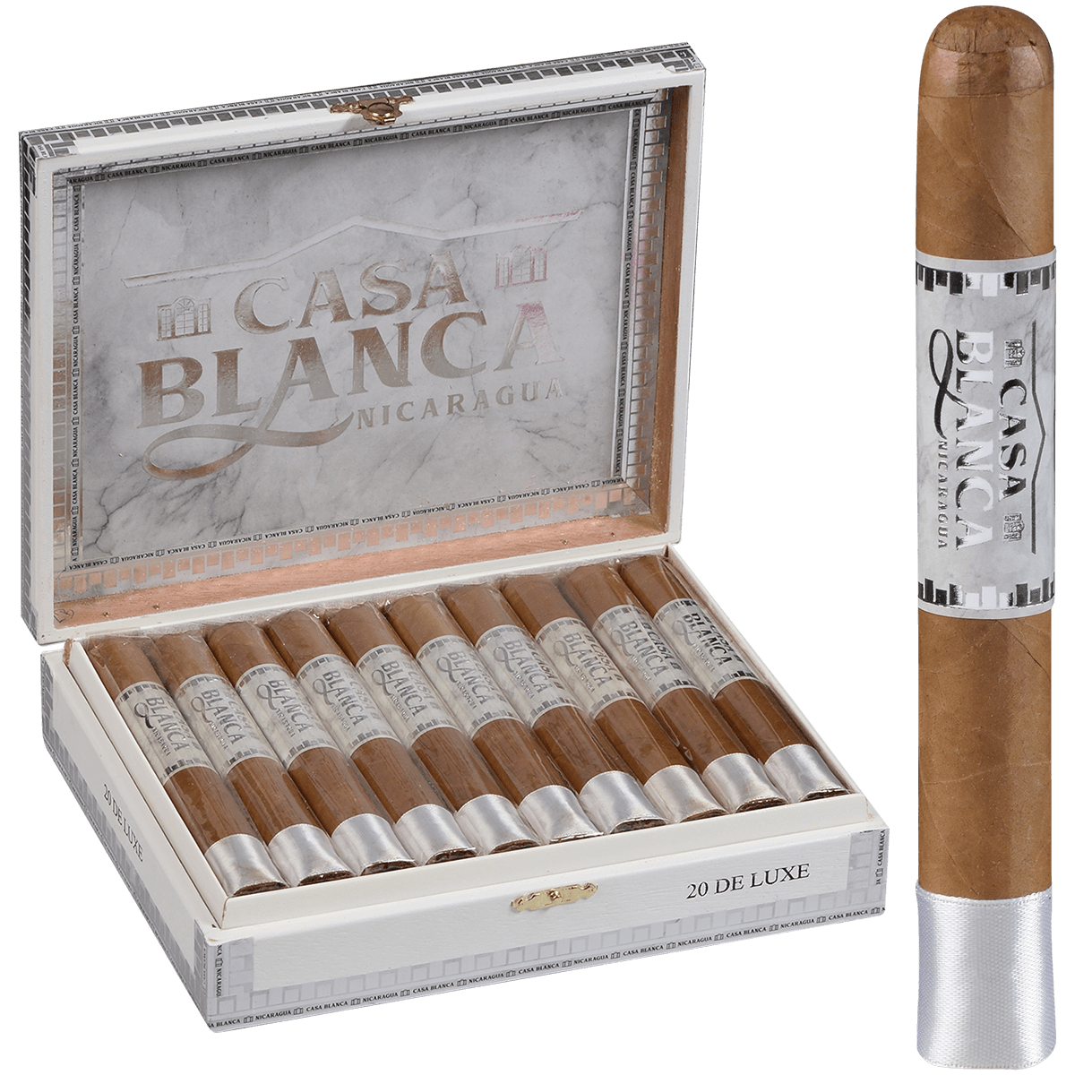 Casa Blanca Nicaragua Natural De Luxe 20 Ct. Box 6.00X50