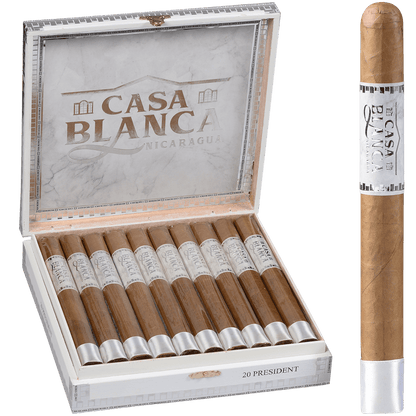 Casa Blanca Nicaragua Natural President 20 Ct. Box 7.50X50