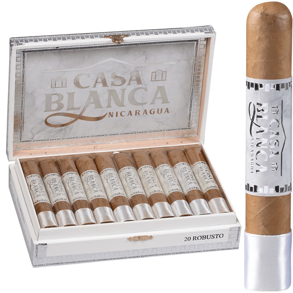Casa Blanca Nicaragua Natural 20 Ct. Box Robusto 5.00X52