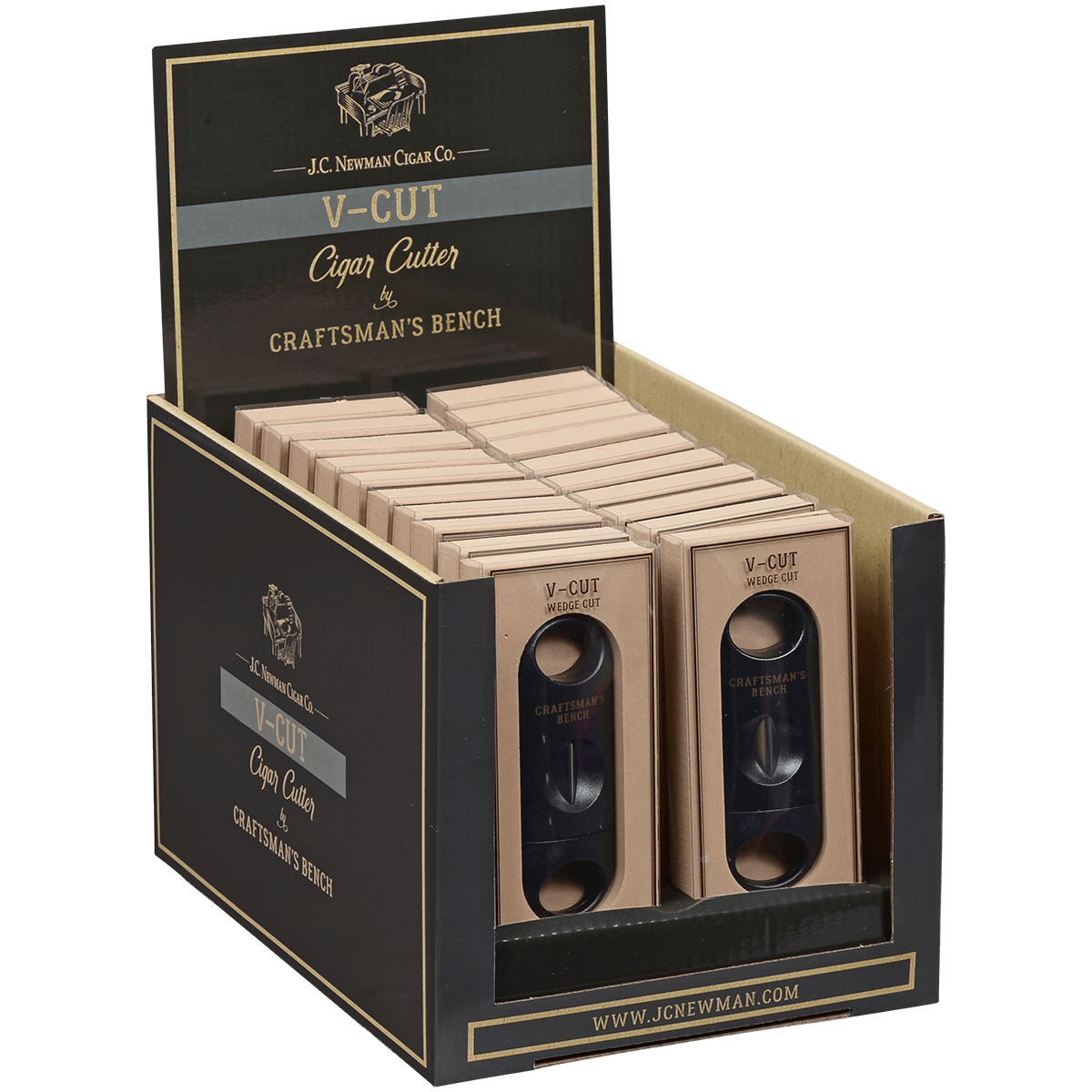 Cigar Cutter CraftsmanS Bench V-Cutter 60 Gauge Black 20 Ct. Display