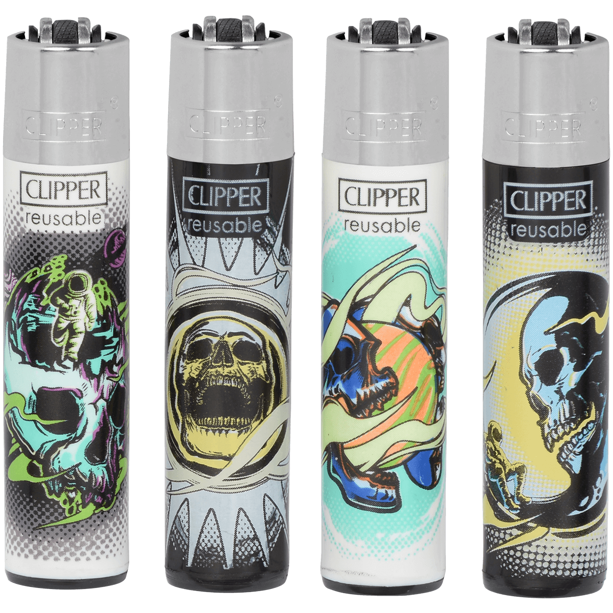 Clipper Cp11 Printed Mix Skulls 2-Tier Carousel 96 Ct Window Display