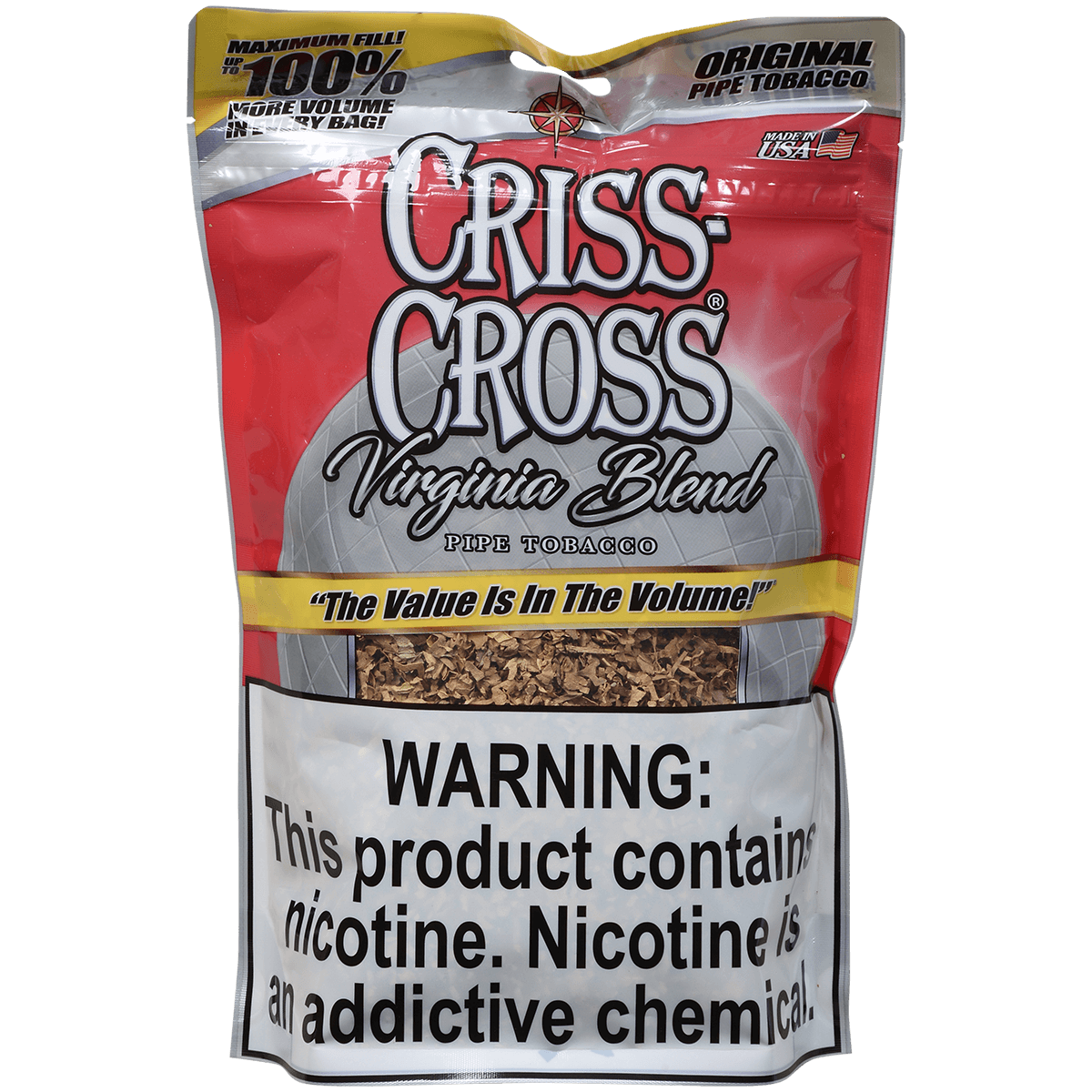 Criss Cross Virginia Blend Pipe Tobacco Original 3 Oz. Bag