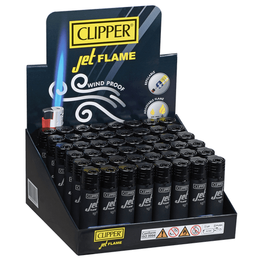 Clipper Ckj11 Black Soft Touch Jet Flame 48Ct Tray