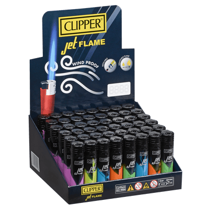 Clipper Electronic Jet Lighter Dark Nebula Bw 48 Ct Tray
