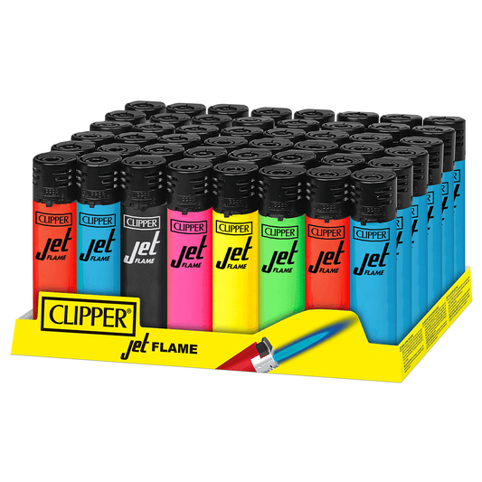 Clipper Electronic Jet Lighter Assorted 48Ct Tray