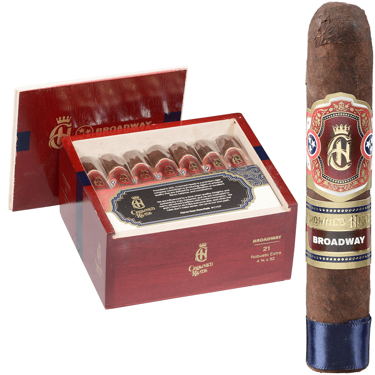 Crowned Heads Broadway Robusto Extra 21 Ct. Box 4 3/4X 52